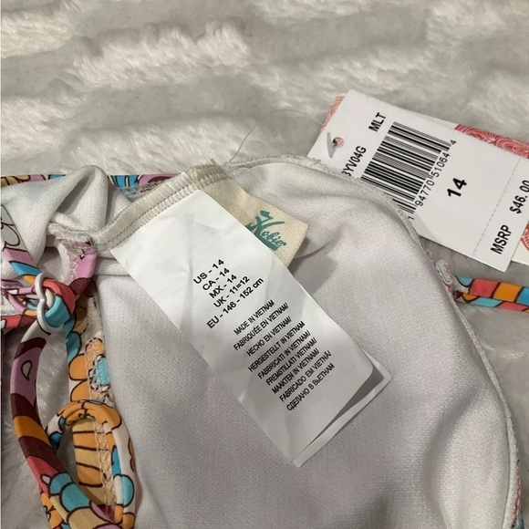 HOBIE Girls Cutout One-piece‎ Swimsuit Girl's sz 14 Multi NWT - Picture 4 of 11